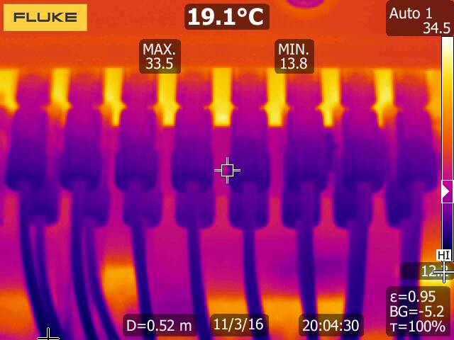 Wärmebild Thermografie von DC Modulsteckern